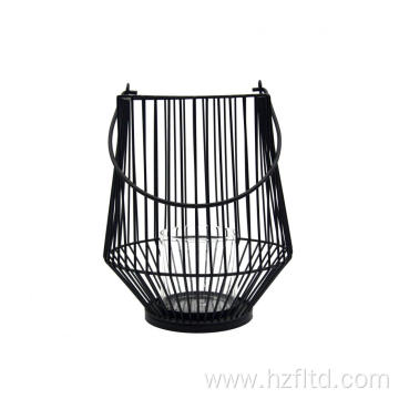 Black Metal High Quality Wire Lantern Candle Holder